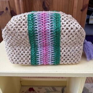 Shiraleah Chicago Raffia Rattan Toiletry Cosmetic Bag